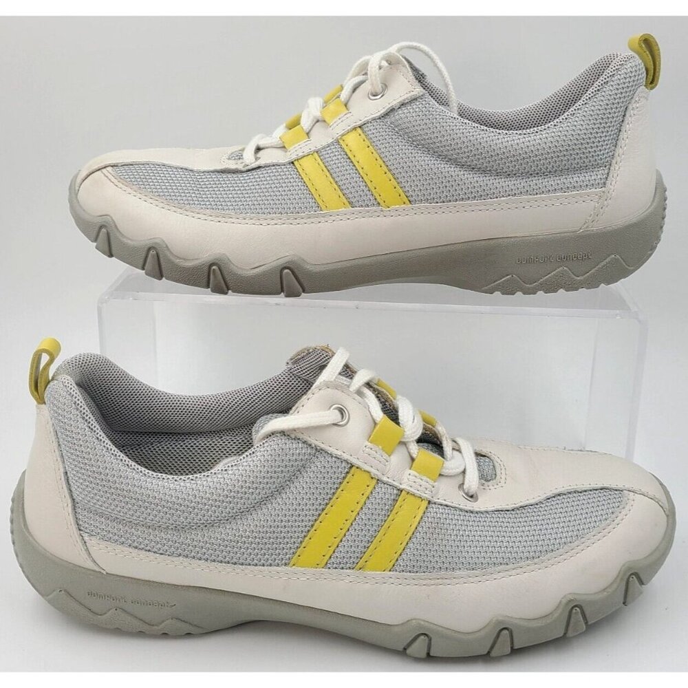 Hotter Comfort Concept Cream/Yellow Tennis Shoes Women's USA 7 UK 5 England Made